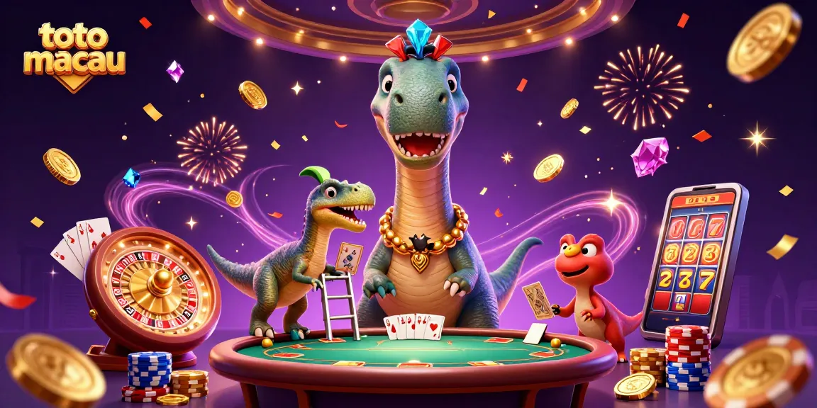 Menang di toto macau dengan brontosaurus raksasa dan kartu berkilau di kasino