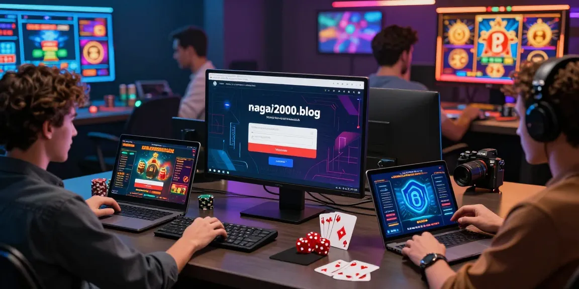 Players securely logging into https://naga2000.blog, engaging with vibrant iGaming interfaces in a modern setting.